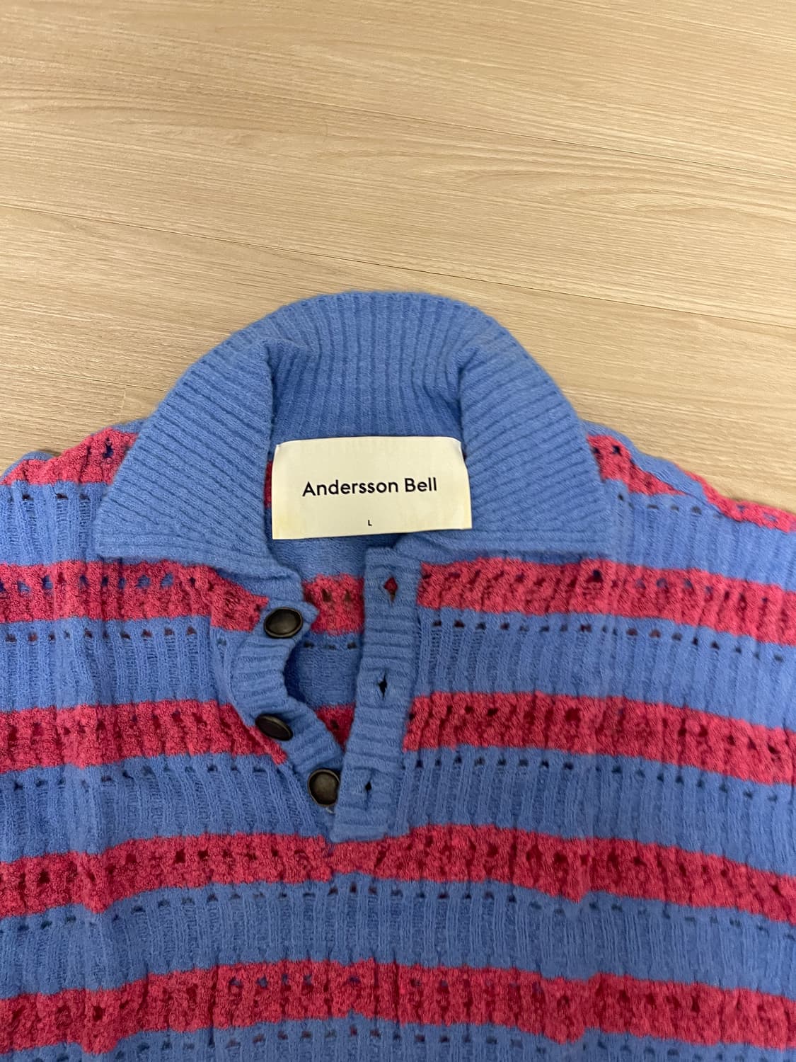 앤더슨벨 버블 스트라이프 폴로 스웨터  상품이미지3