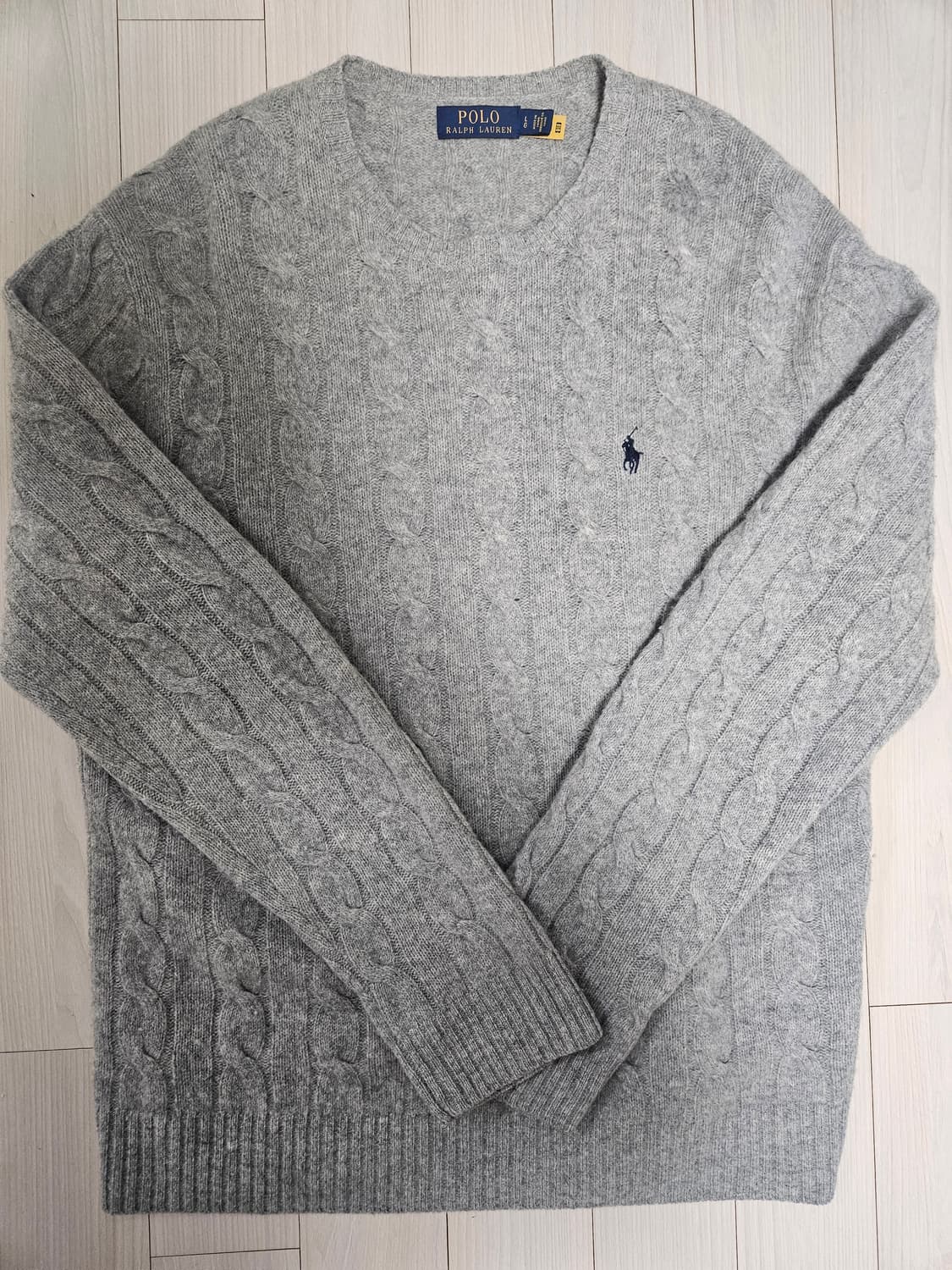폴로 랄프로렌 케이블 니트 그레이 L 상품이미지1