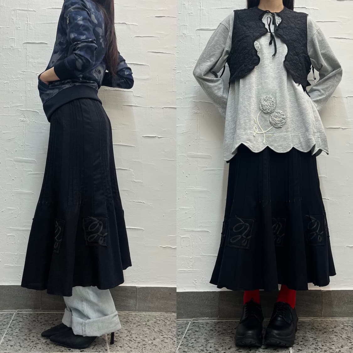 Black vintage skirt 상품이미지2