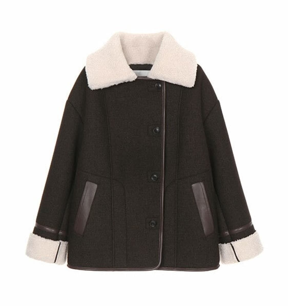 LOEUVRE 에코 울 무스탕 브라운 상품이미지1