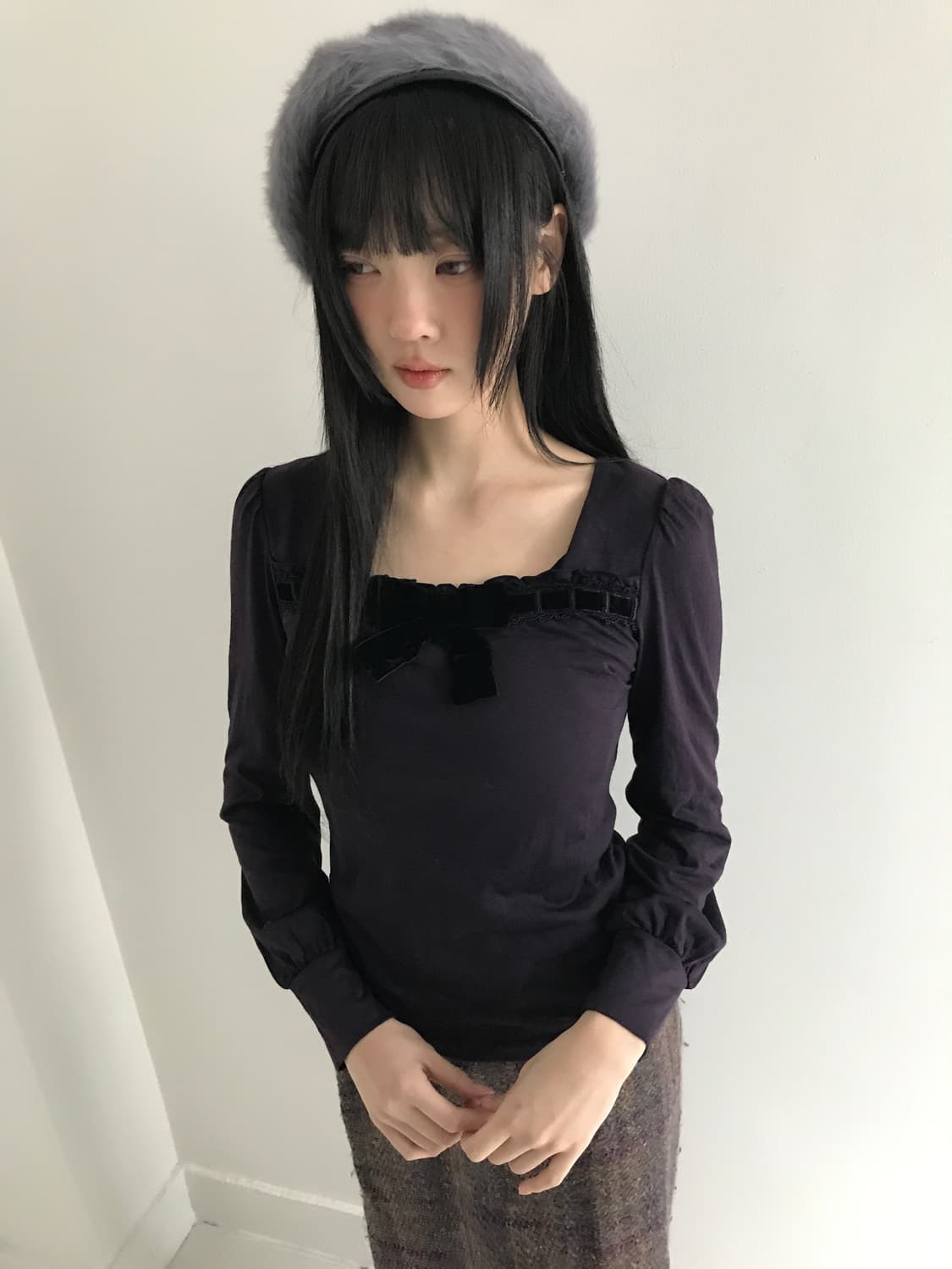 Fur Leather Beret 상품이미지4