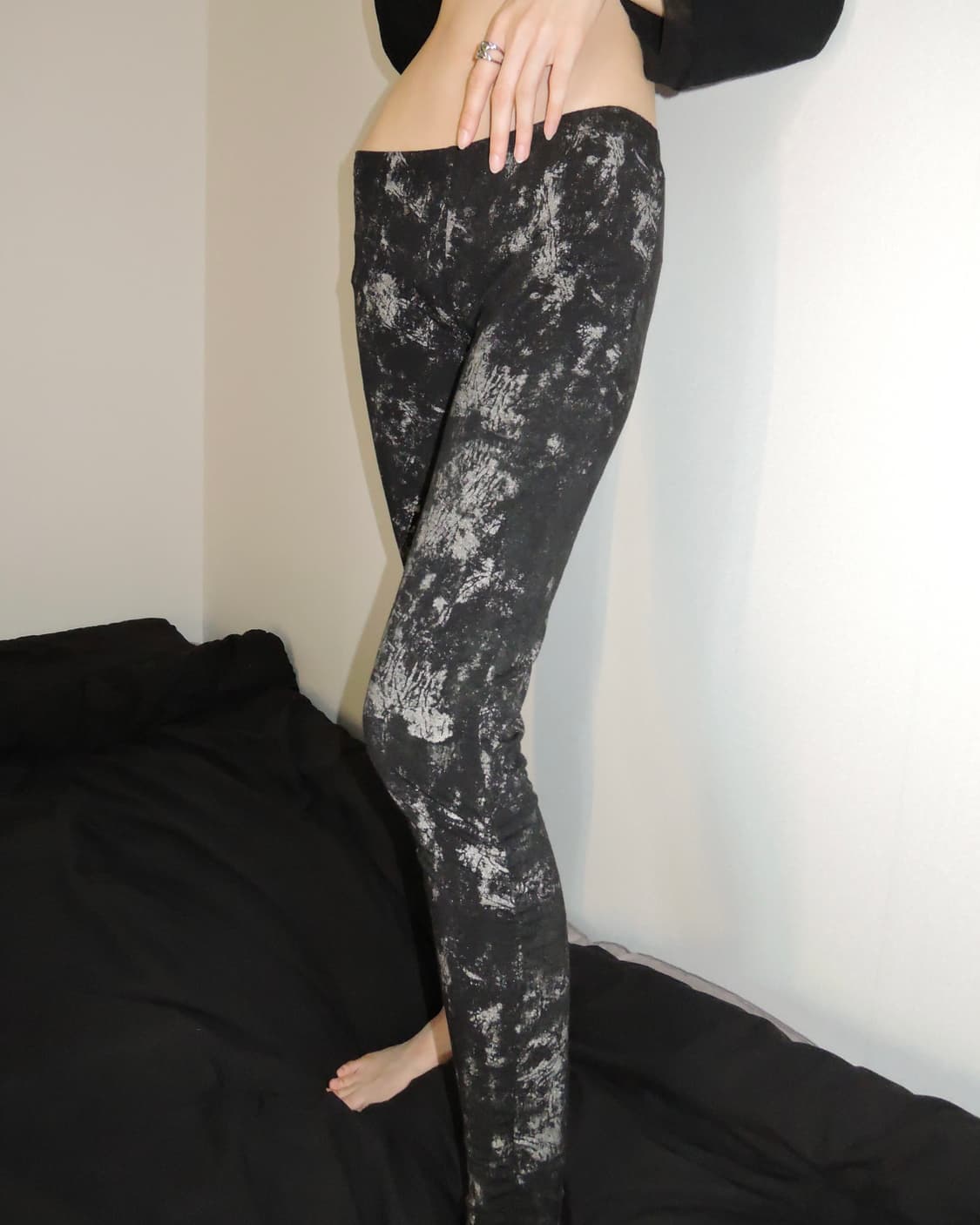 Snow Wash Dye Shirring Leggings 상품이미지1
