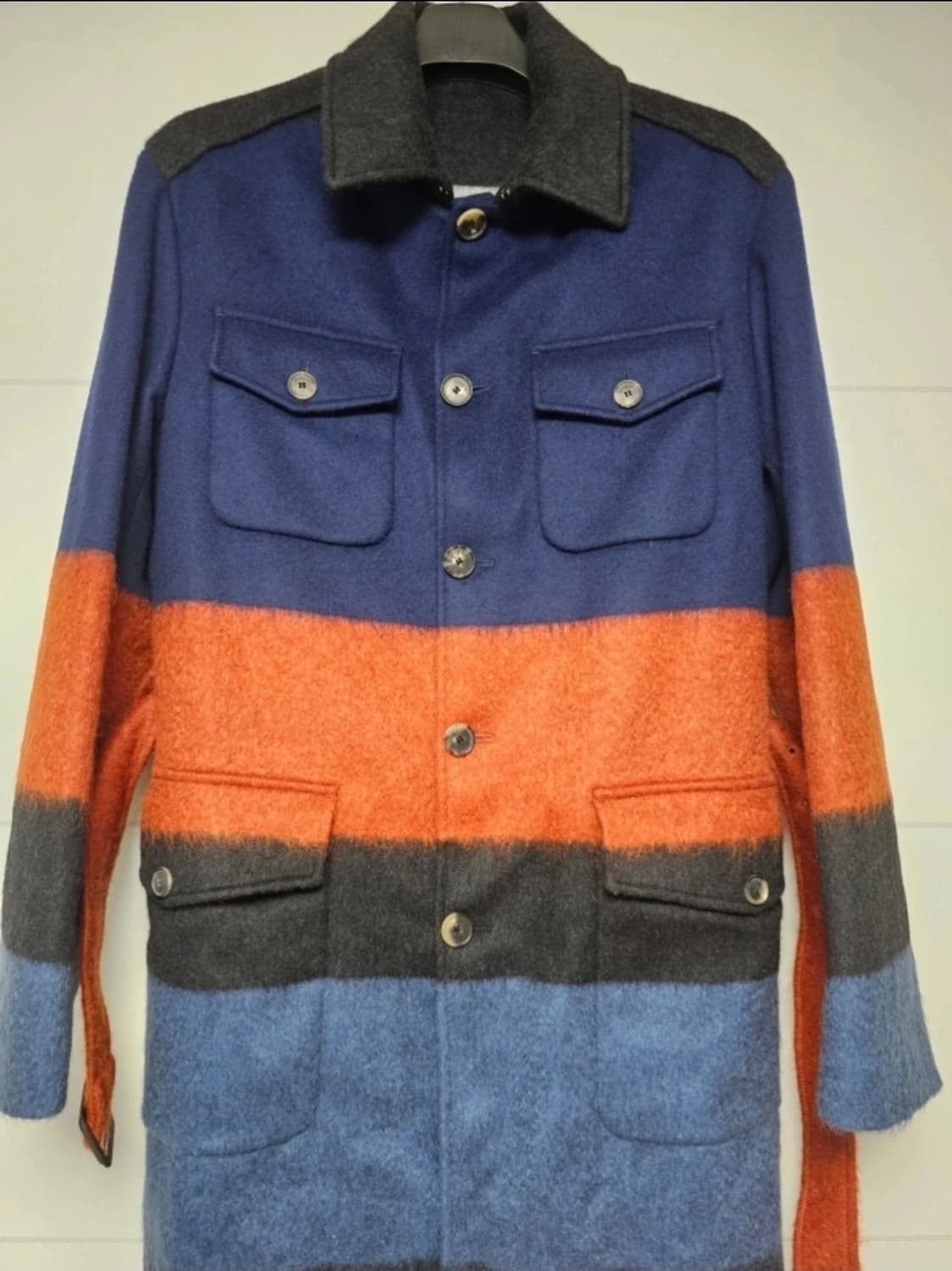 명품 페라가모 컬러블록 모헤어코트(105/럭셔리) 상품이미지4