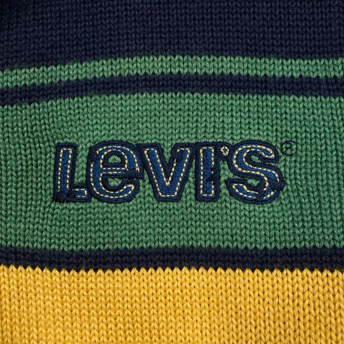 리바이스 네이비 믹스 컬러 스몰 로고 니트 집업 상품이미지2