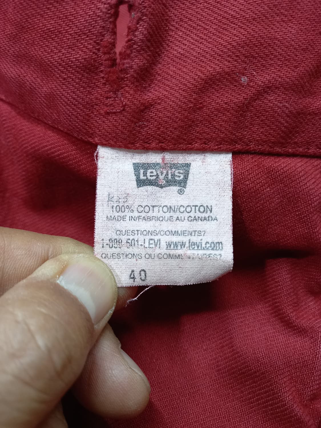 M95 90's 리바이스 Canada 데님자켓 레드 M-990 상품이미지7