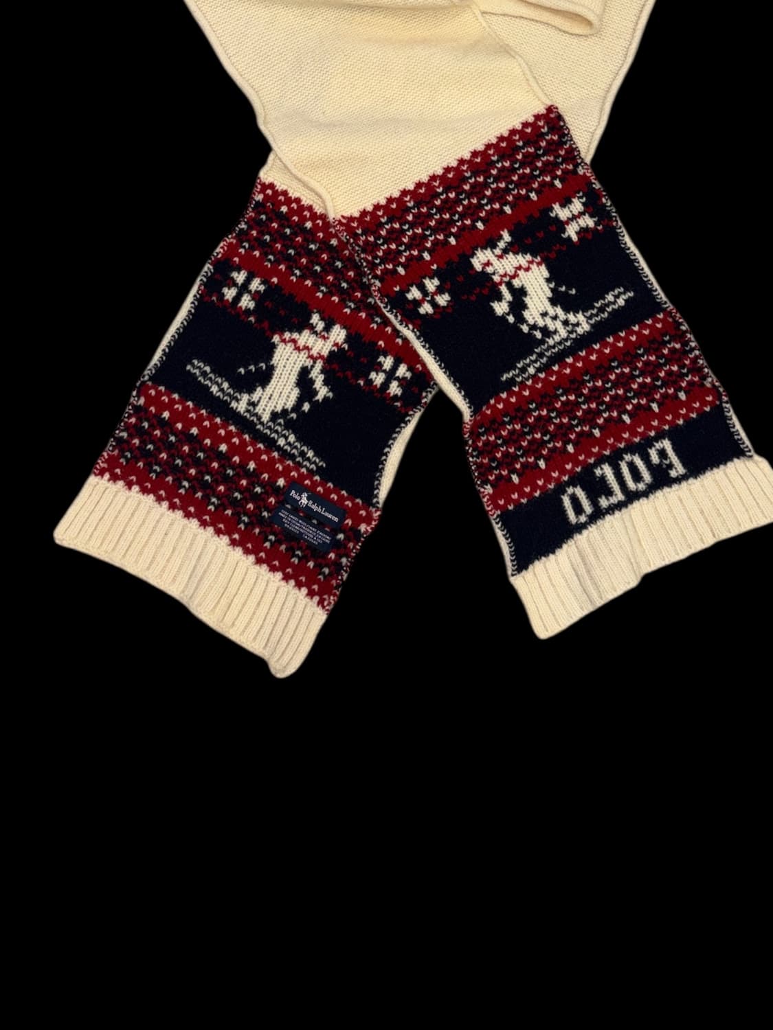 폴로 랄프로렌 스키 패턴 울 머플러 목도리 상품이미지7