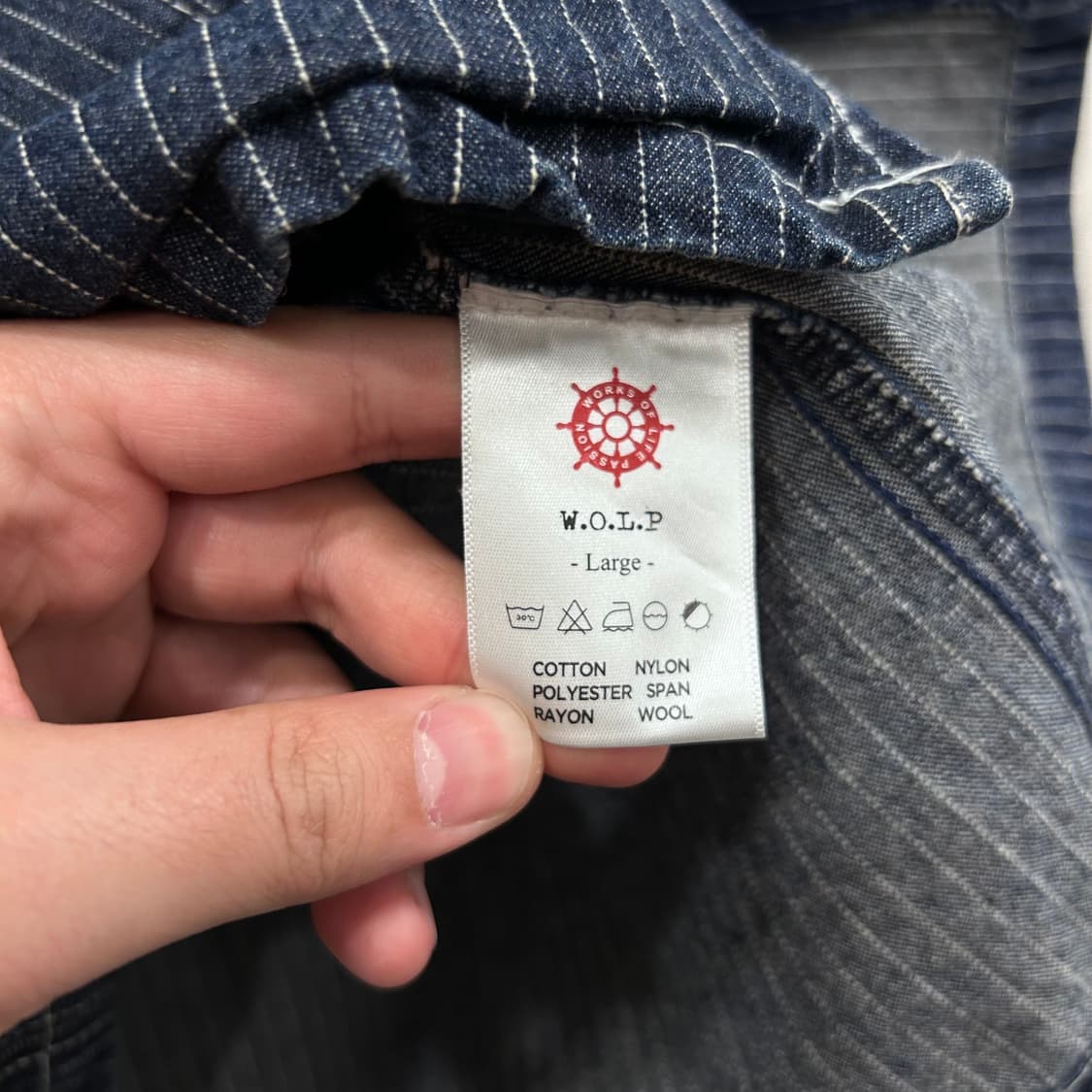 울프엔더 와바시 스트라이프 워크 데님 셔켓 상품이미지4