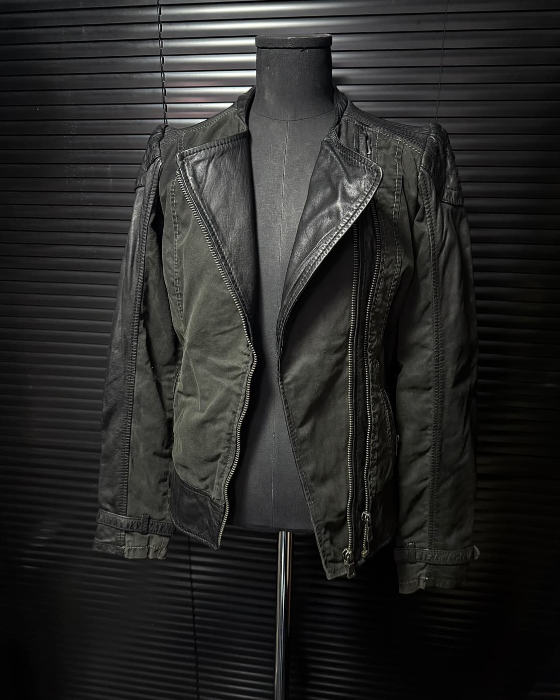 빈티지 런던 그런지 양가죽 라이더 바이커 양 가죽 고스 펑크 락 S 90 상품이미지1