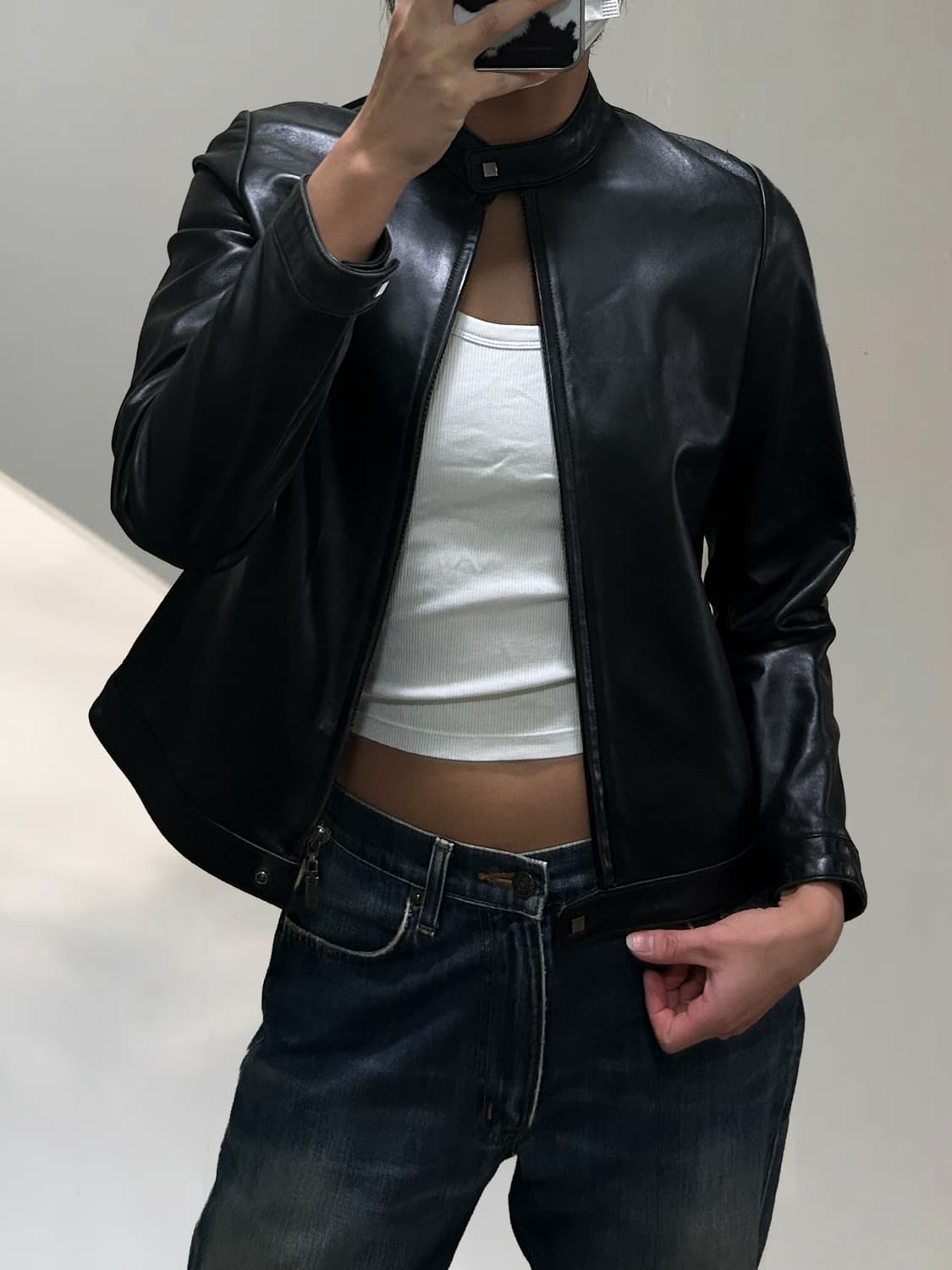 빈티지 블랙 양가죽 자켓 상품이미지5