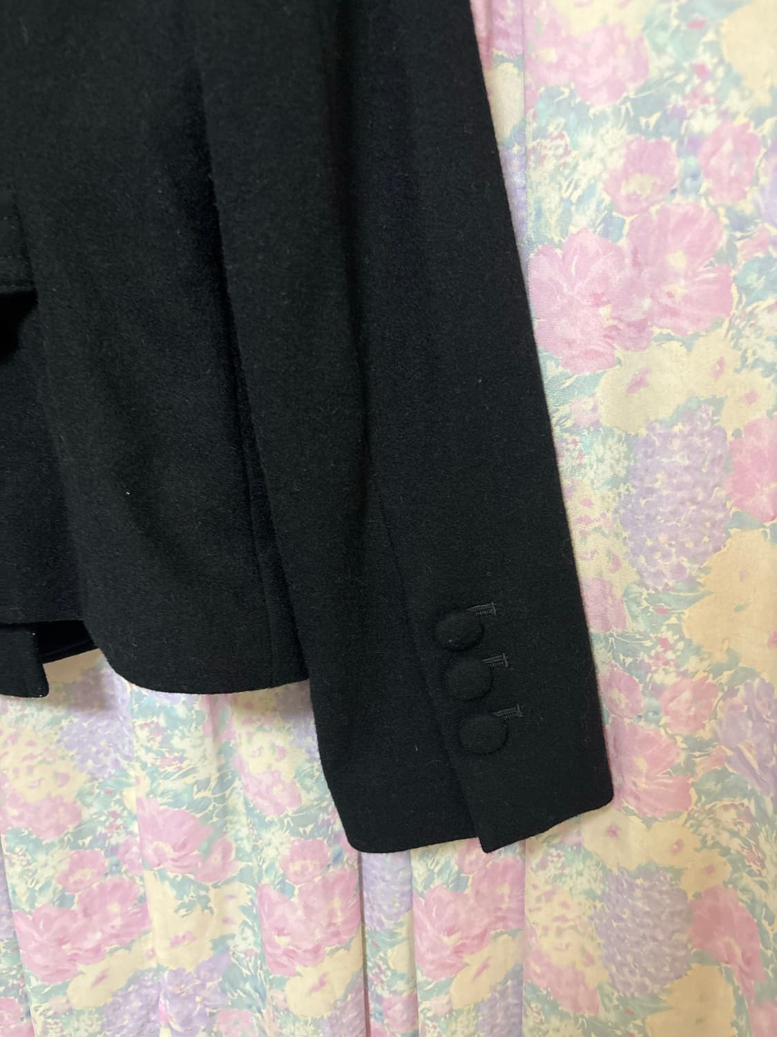 블랙 울 숏 코트 상품이미지8