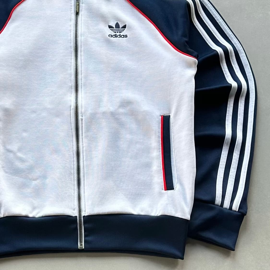 [M]아디다스 트레포일 화이트 네이비 트랙탑 져지 상품이미지4