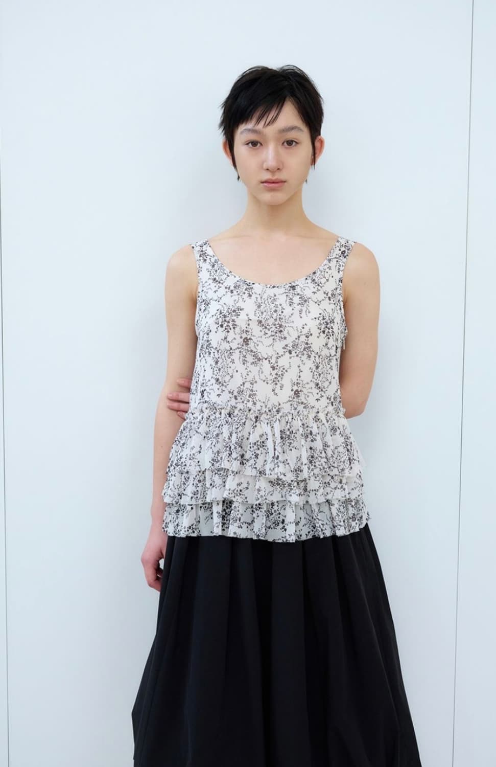 burmula 플라워 프릴 슬리브리스 상품이미지5