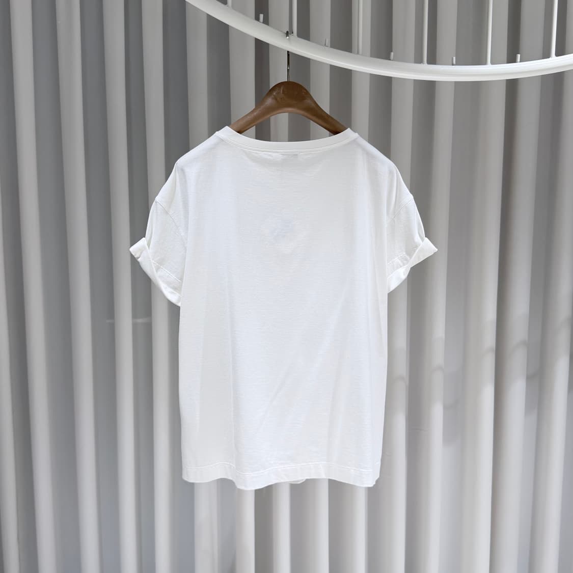 (A+/L) / 브루넬로쿠치넬리 프린트 코튼 화이트 반팔 티셔츠 상품이미지5