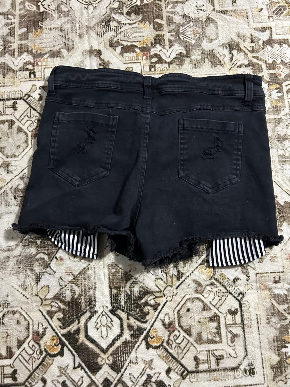 punk stripe layered stud detailed shorts 상품이미지5