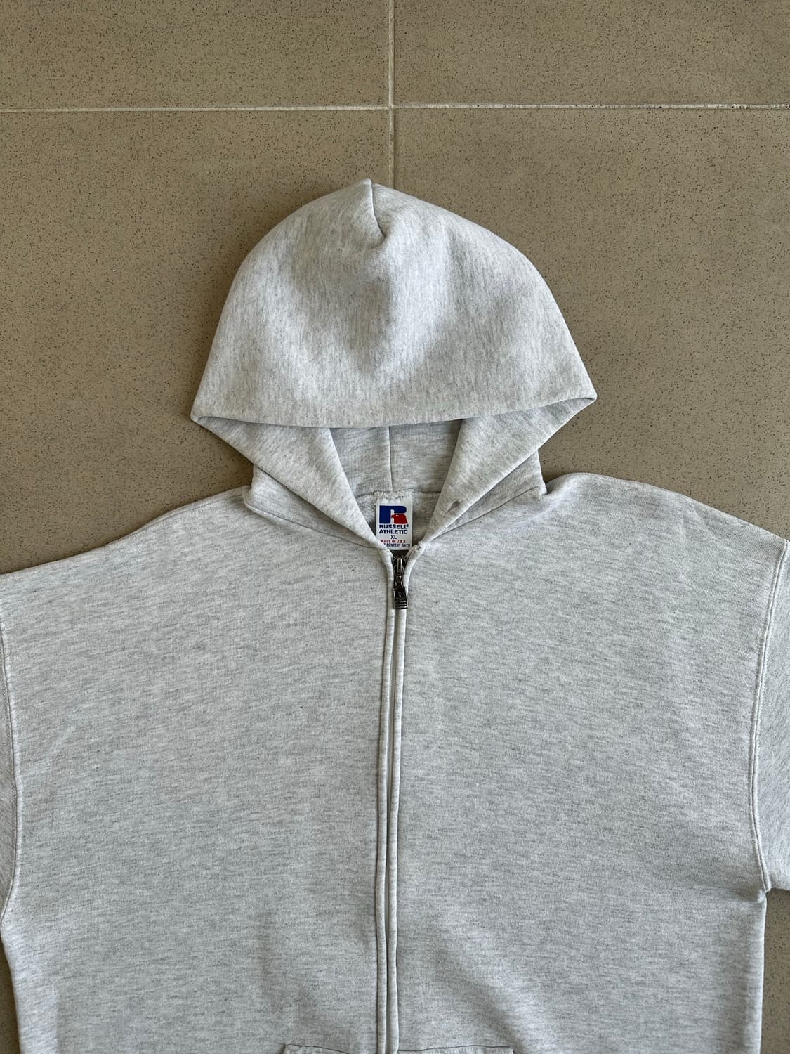 90s 빈티지 러셀 후드집업 밝은그레이 XL USA 상품이미지4