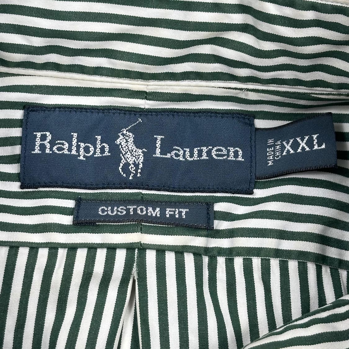 폴로 랄프로렌 커스텀핏 스트라이프 셔츠 그린 2XL 상품이미지5