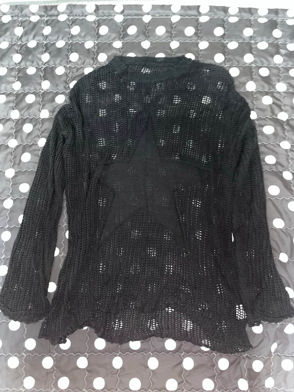 블랙 별 망사 니트 y2k 고스 펑크 상품이미지1