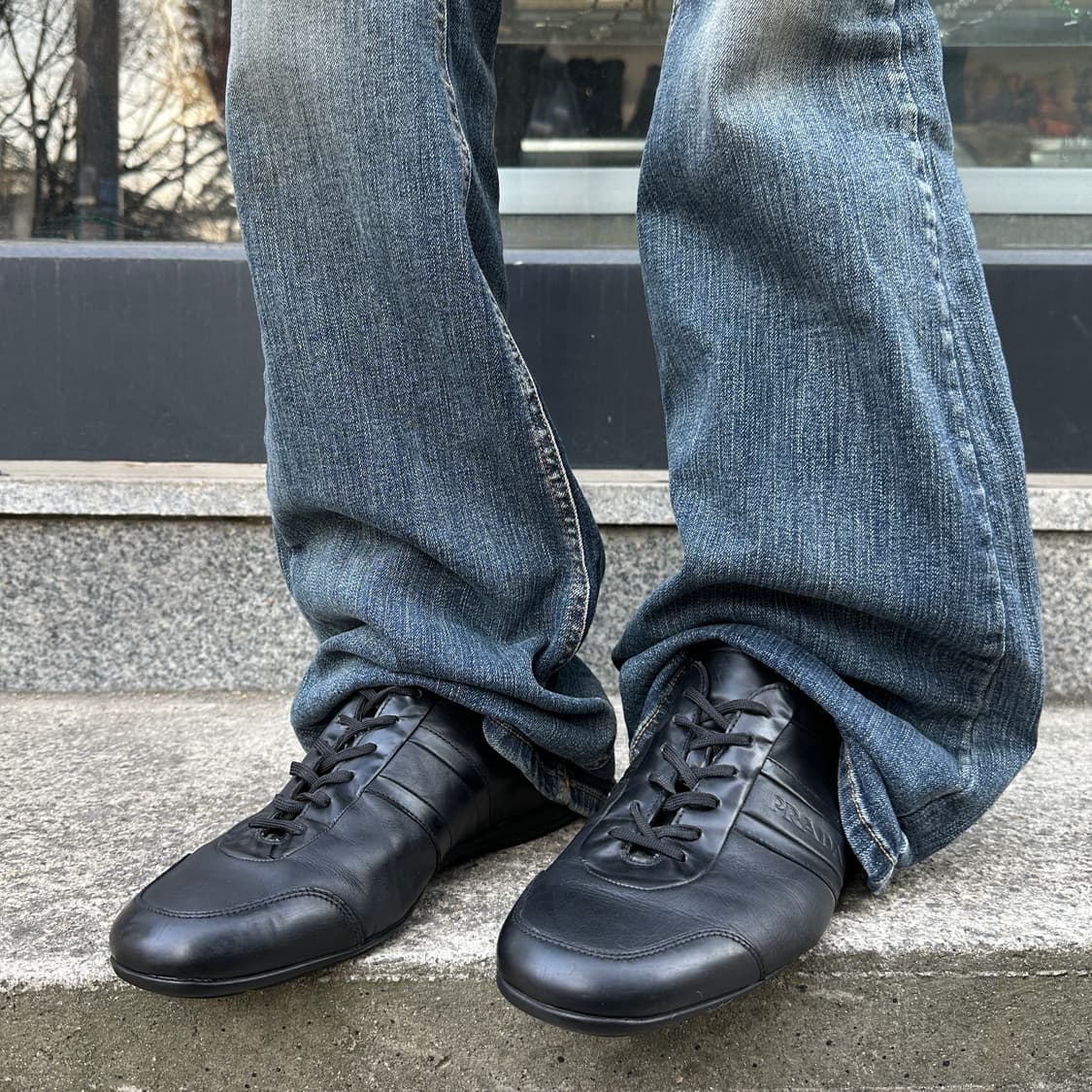 00s 레어 빈티지 프라다 스포츠 가죽 스니커즈 상품이미지7