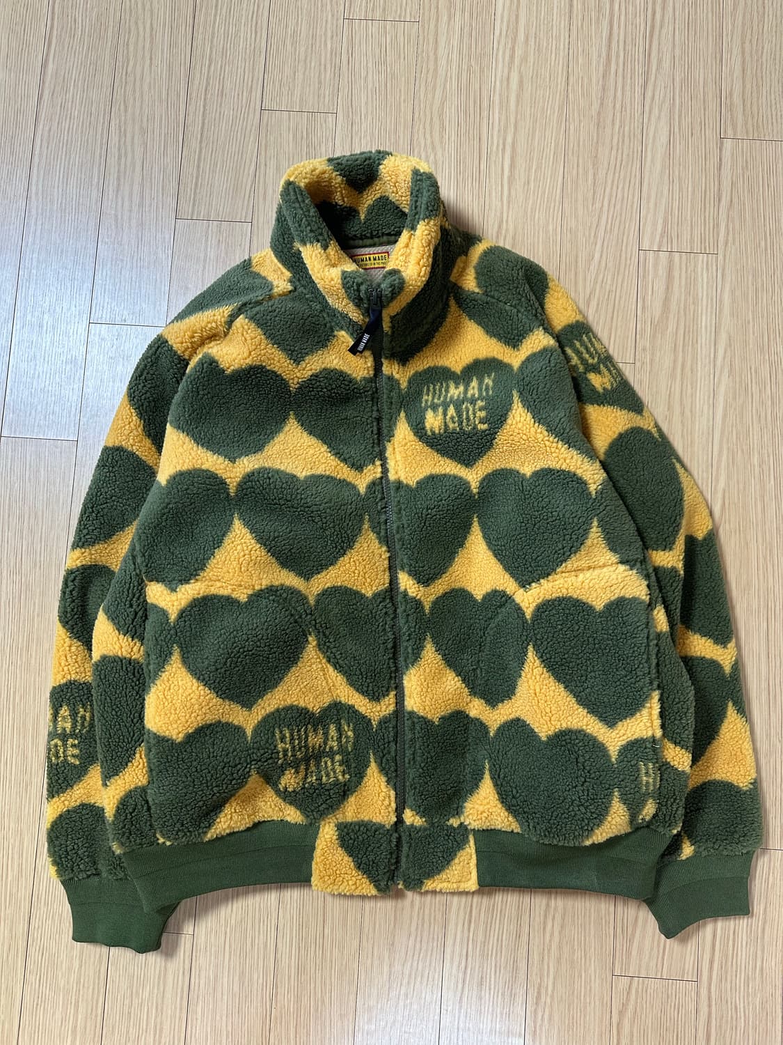 휴먼 메이드 하트 플리스 자켓 올리브 드랩 상품이미지1