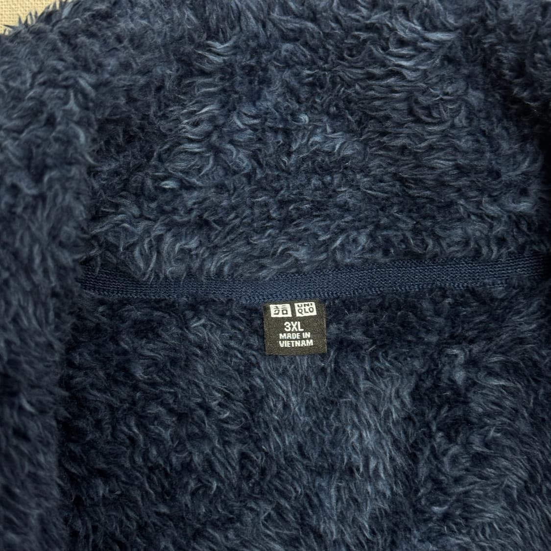 유니클로 배색 블루 보아털 후리스 3XL 상품이미지4