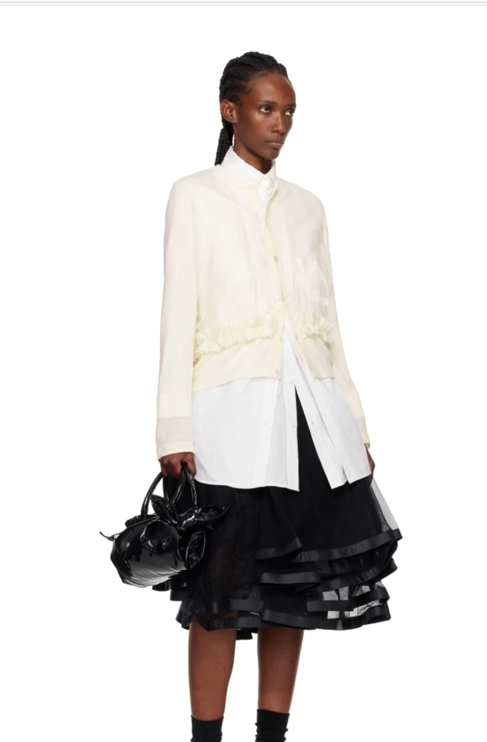 새제품) 꼼데가르송 걸 블랙 보우 백 상품이미지4