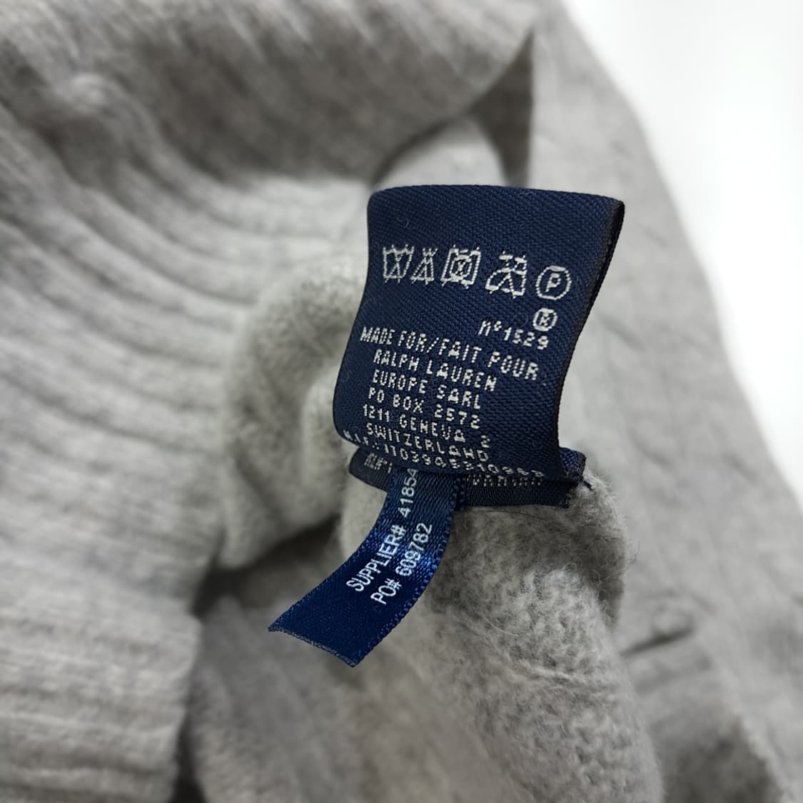 CL262 M 폴로 00s 울 브이넥케이블 멜란지그레이 니트 스웨터 상품이미지6