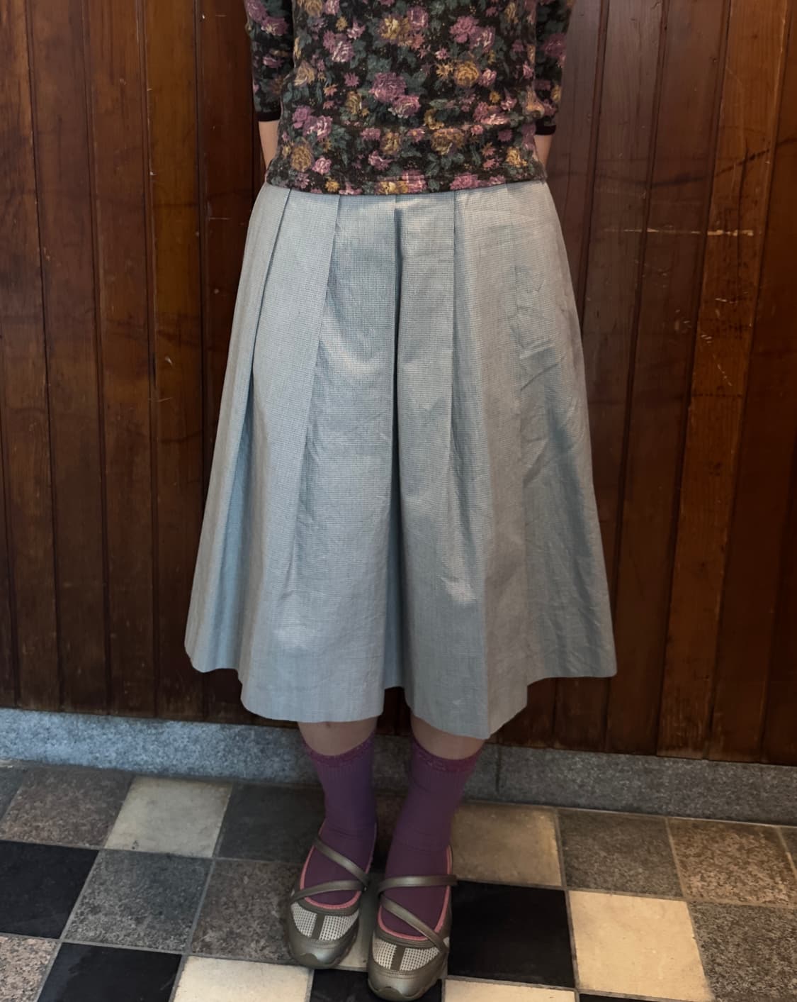 agnes b check skirt 상품이미지1