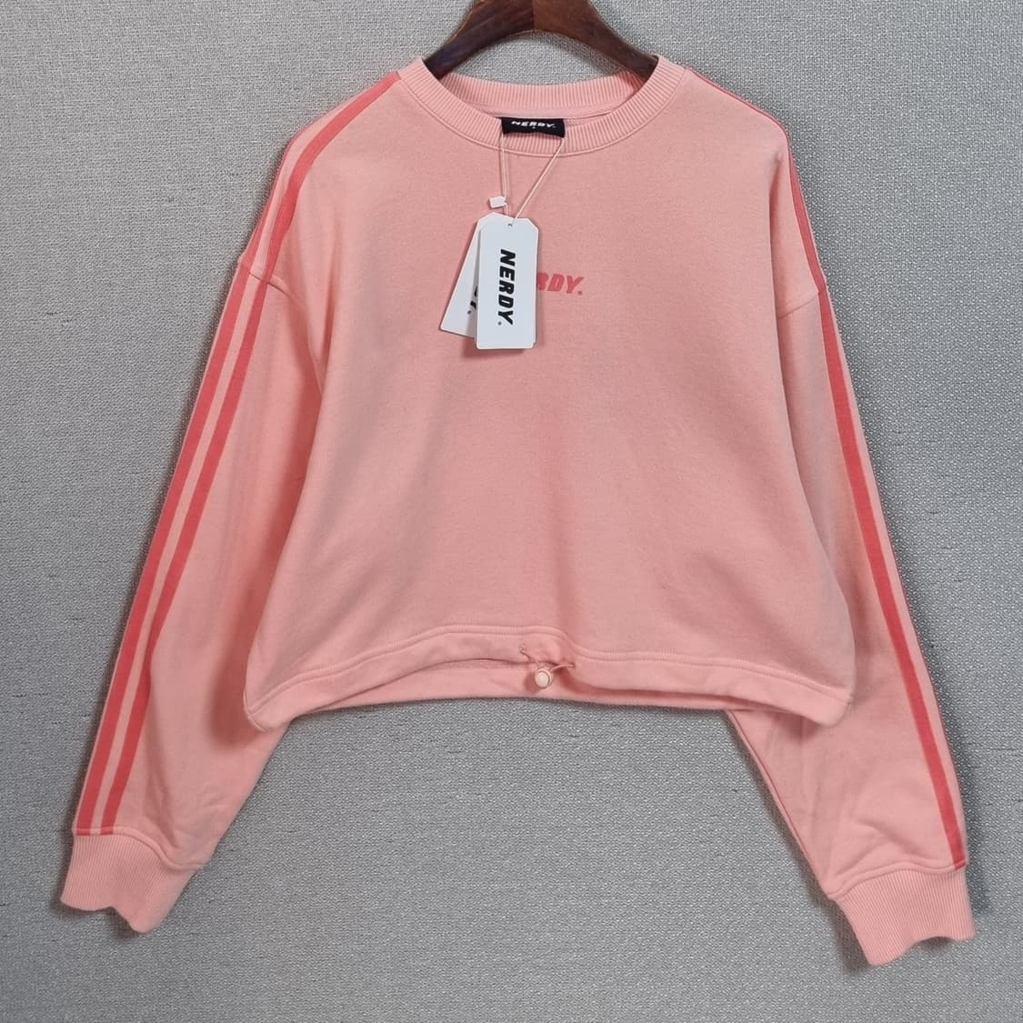 새상품) 오버핏 S ) 널디 핑크 크롭 맨투맨 상품이미지1