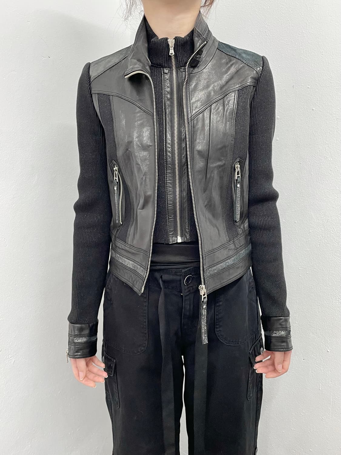 락시크 양가죽 레이어드 자켓 상품이미지1