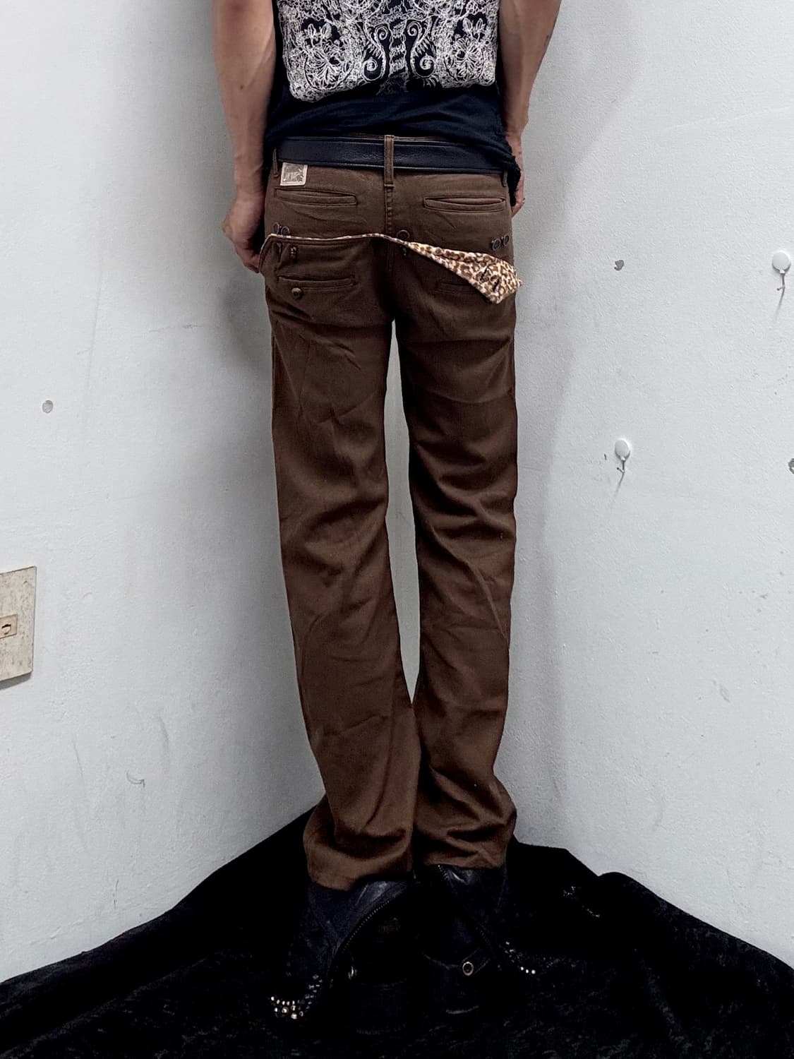 “Vintage” Kitsch Leopard Detail Brown Pa 상품이미지3