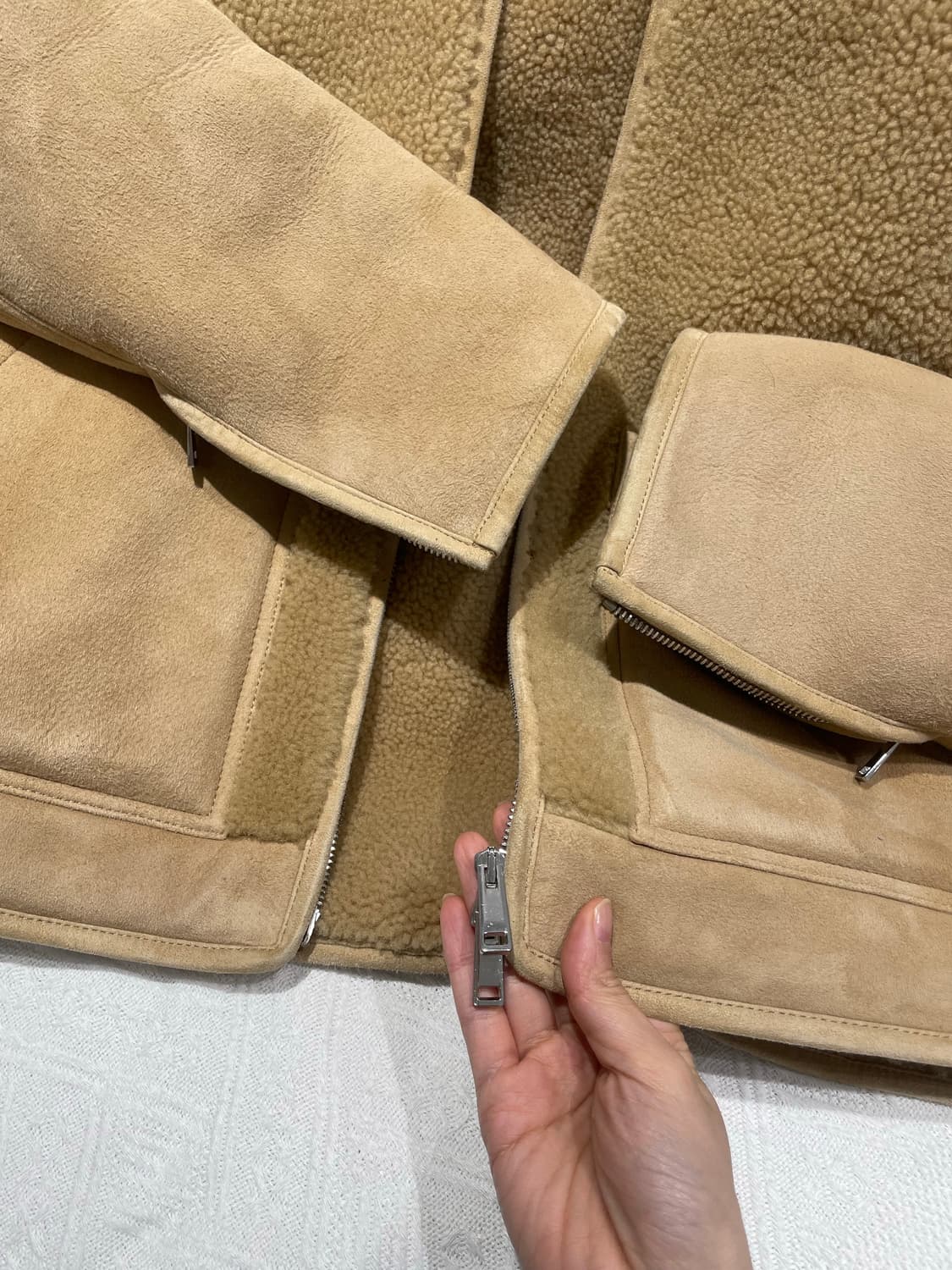 띠어리 리얼 양가죽 무스탕 S 상품이미지4