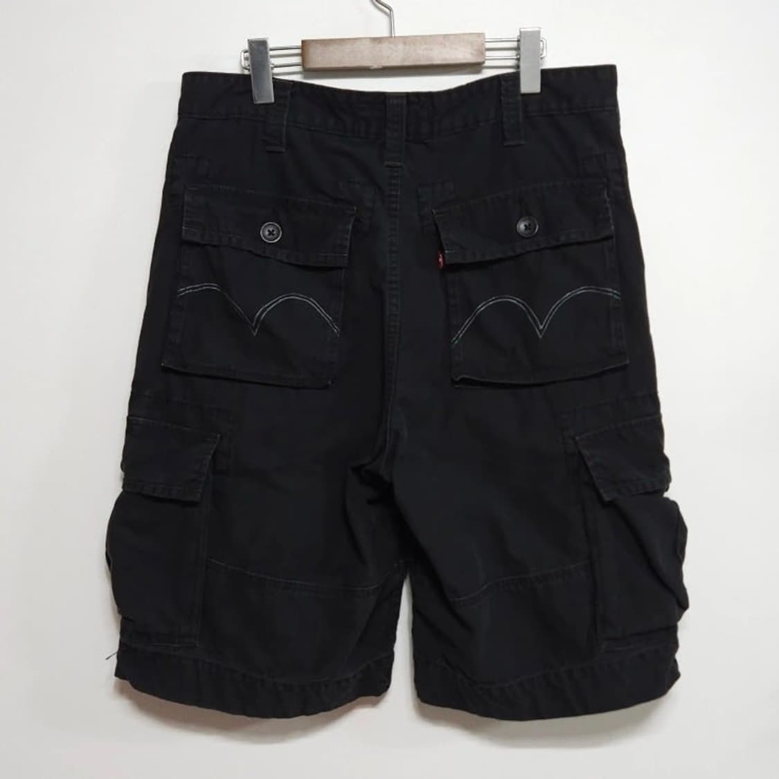 33 LEVIS 리바이스 USA 스쿼드 카고 반바지 워시드블랙 상품이미지5