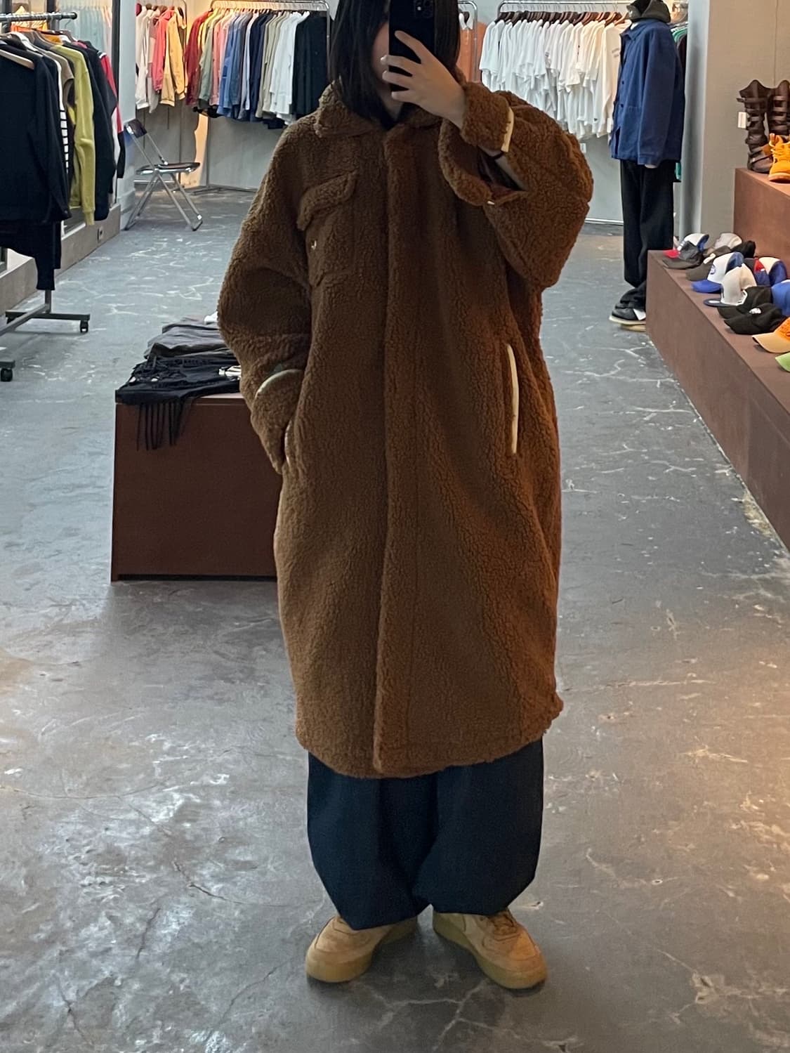 아디다스 쉐르파 브라운 오버핏 뽀글이 점퍼 H1075 상품이미지1