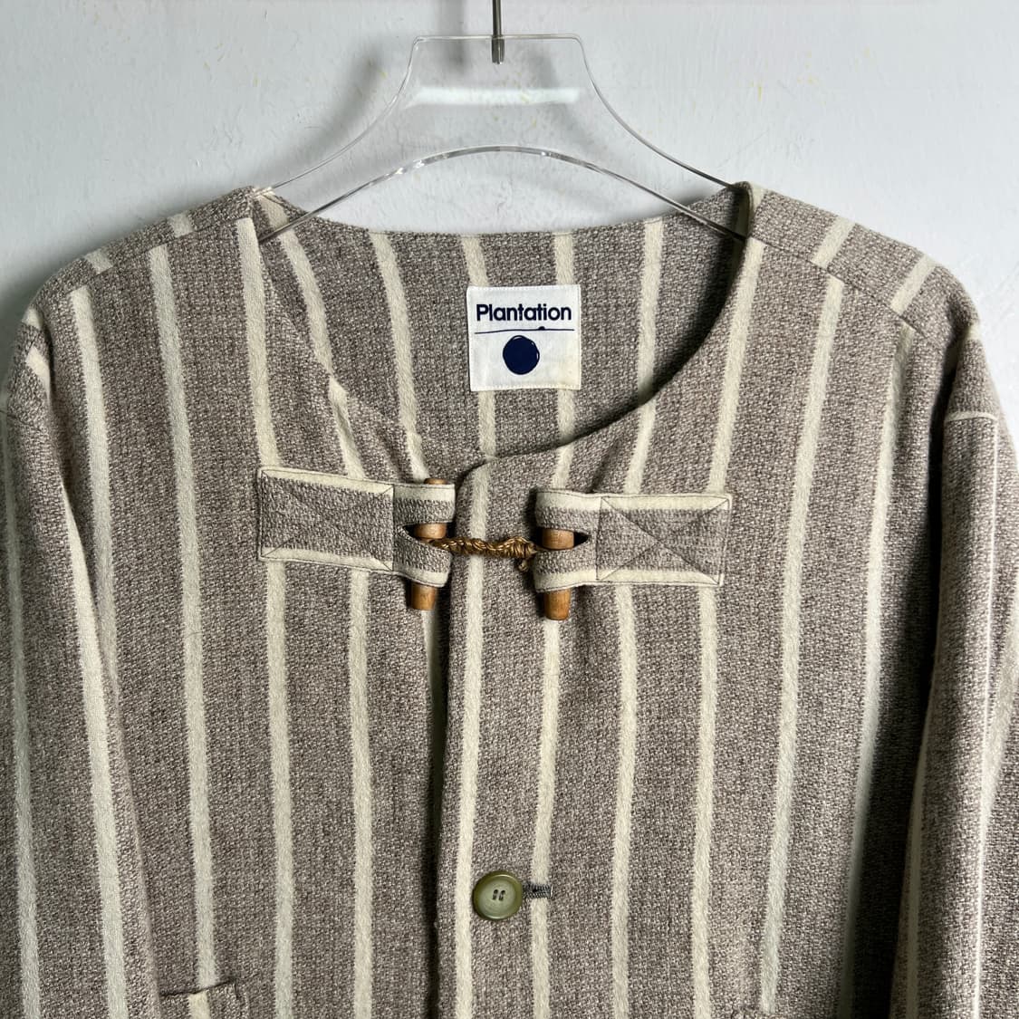 이세이미야케 플랜테이션 스트라이프 토글 버튼 자켓 M 상품이미지4