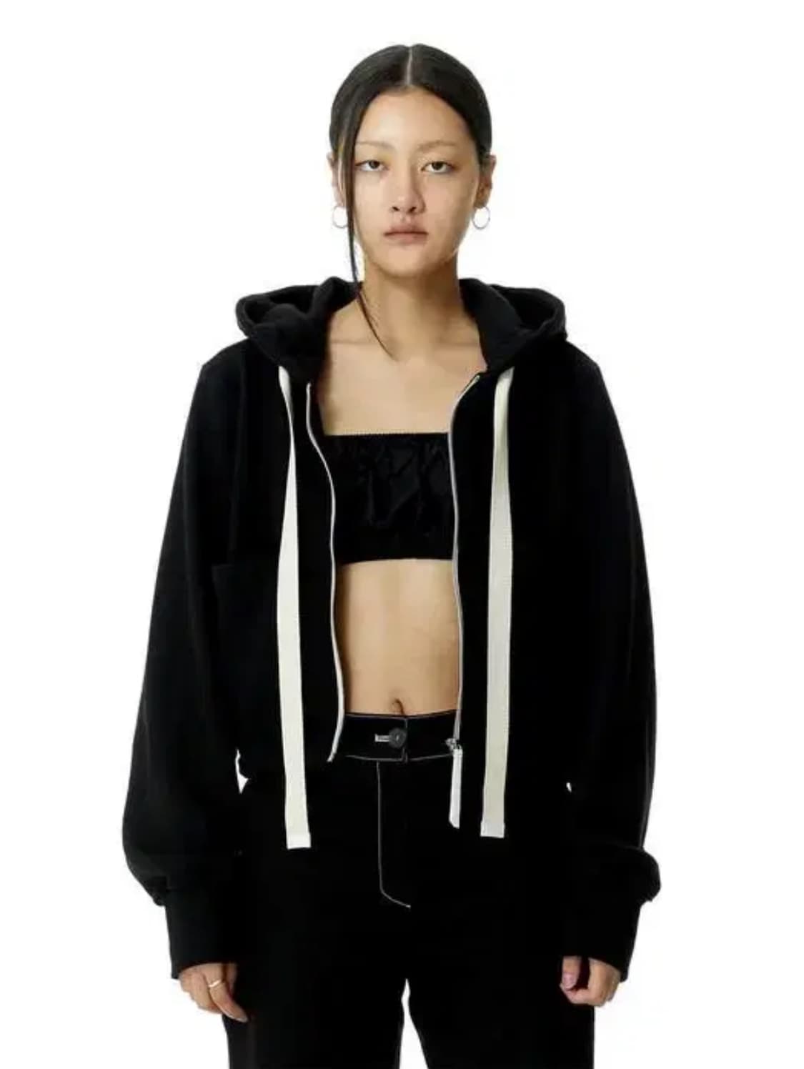 KIJUN 크롭 집업 후디 crop zip up hoodie 상품이미지1