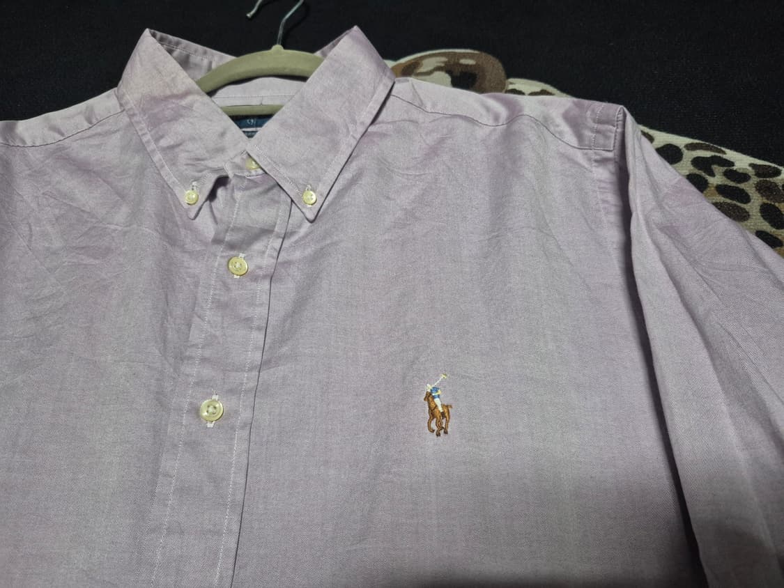 90's 폴로 랄프로렌 시티보이 빅 옥스퍼드 셔츠 연보라 XL 정품 상품이미지2