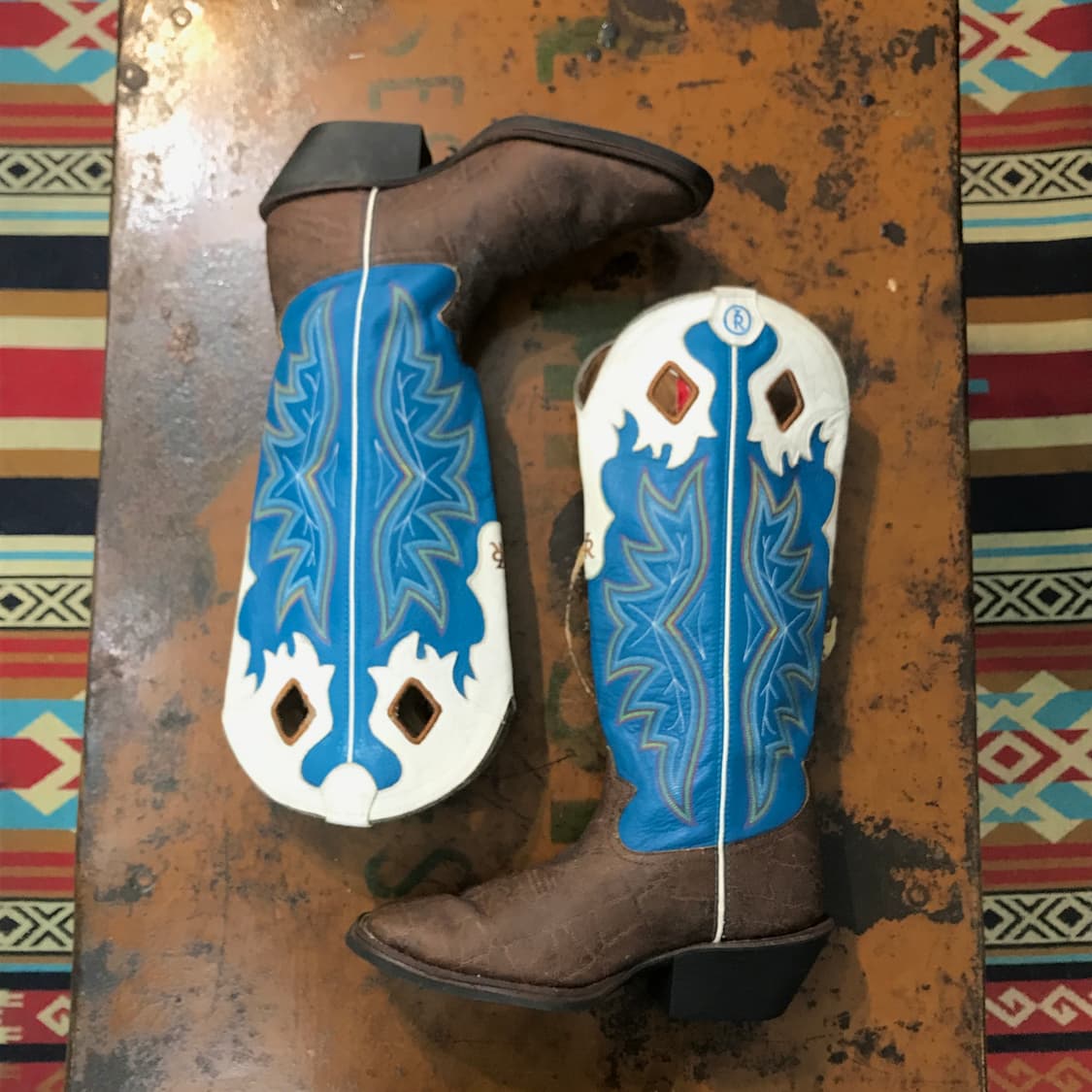토니라마 브라운 블루 배색 웨스턴 부츠 275 사이즈 상품이미지4