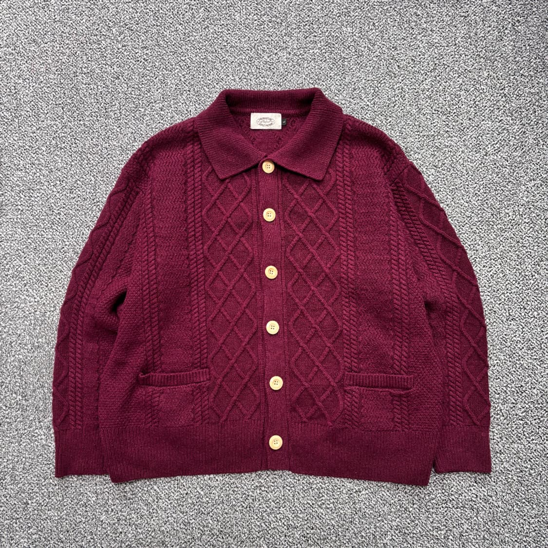 암피스트 피셔맨 가디건 버건디 L 상품이미지1