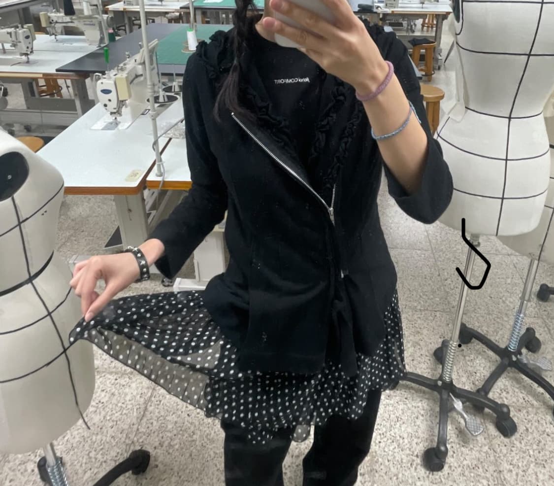 꼼데가르송 트리콧 언발란스 후드 집업 상품이미지10