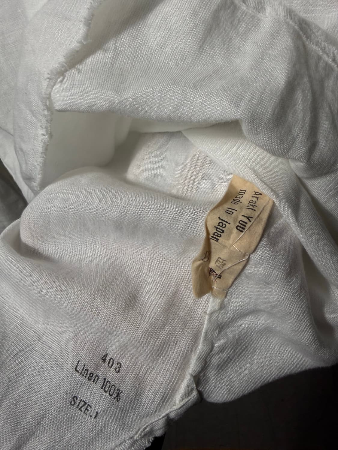 Araki Yuu Raw-hem Linen Pullover Shirt   상품이미지10