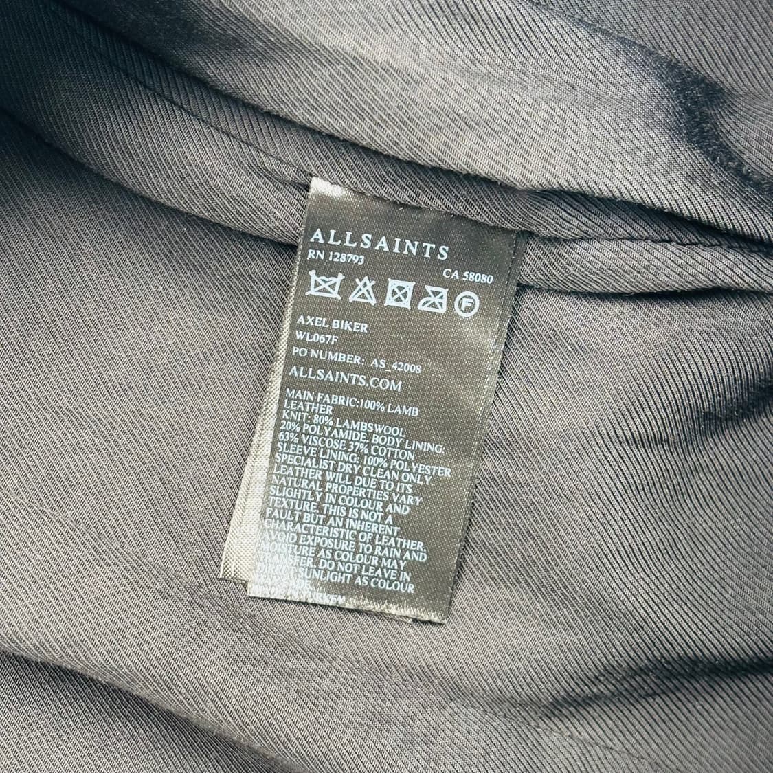 올세인츠 비대칭 램스킨 레더 라이더 자켓 S 상품이미지8
