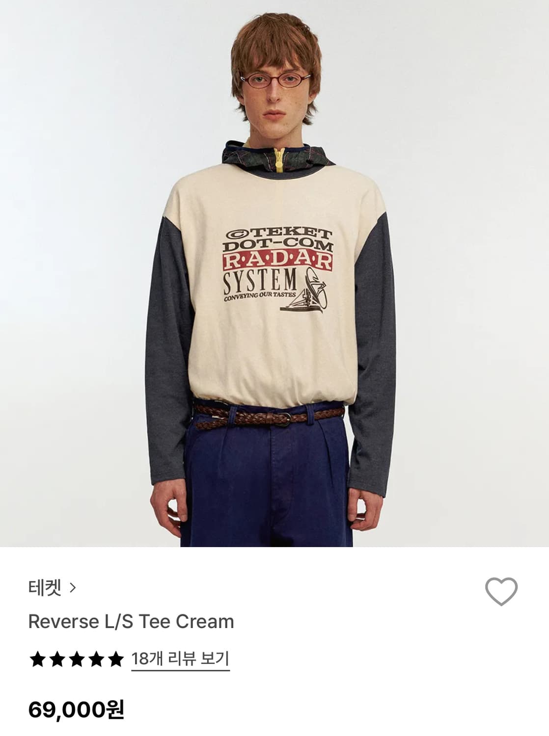 테켓 Reverse L/S  T cream 상품이미지1