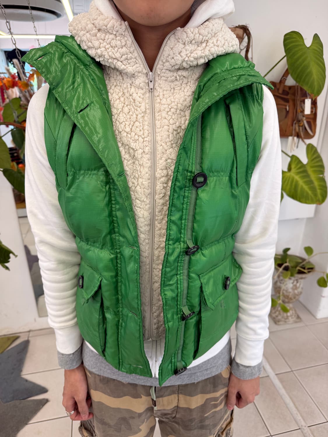 fleece layered padding vest 상품이미지2