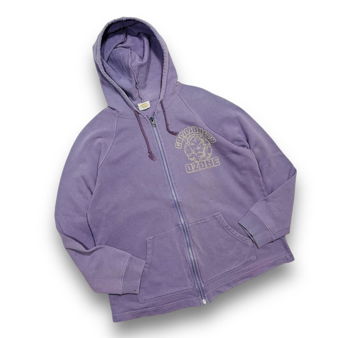 오존 커뮤니티 라이언 로고 빈티지 퍼플 후디 집업 상품이미지1