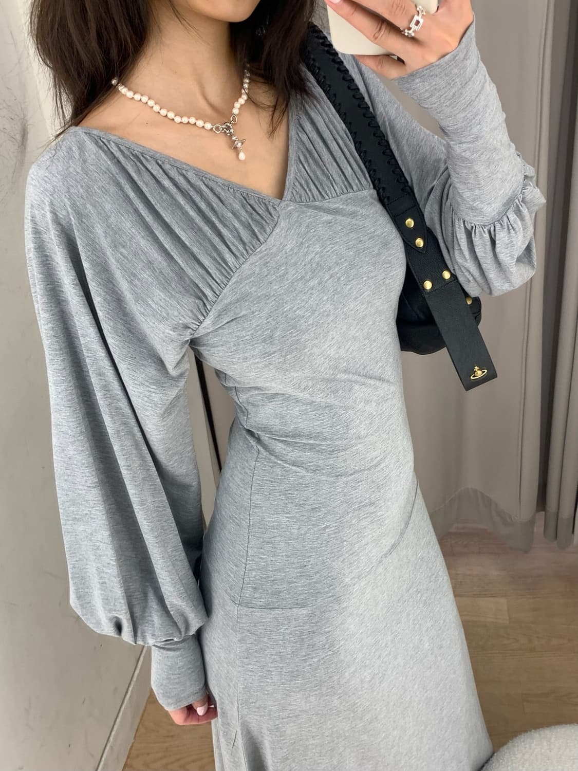 [S,M]팔로마울 Tapioca 모달 드레스/그레이 상품이미지1