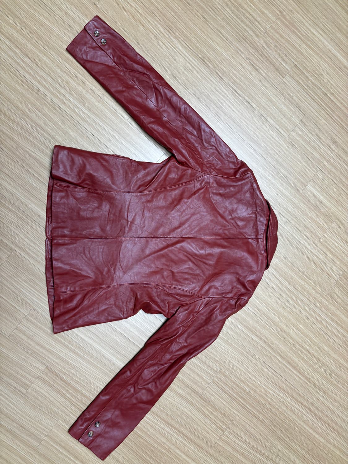 Kaha y2k 레드 램스킨 레더자켓 상품이미지4