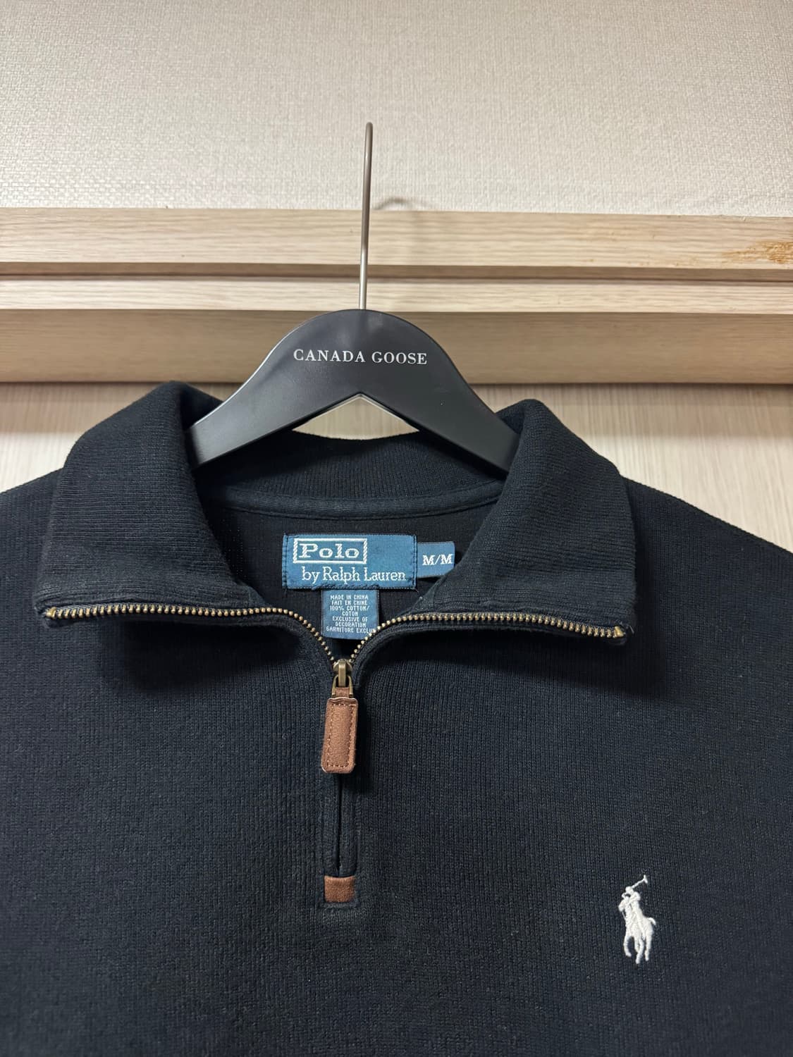 폴로 하프집업 맨투맨 M 블랙 상품이미지3