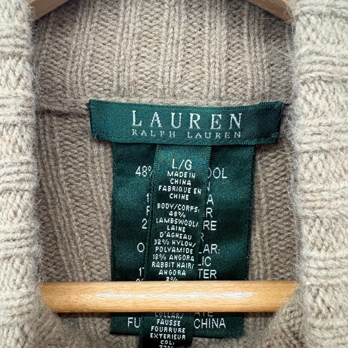 랄프로렌 집업 니트 가디건 브라운 패턴 여/L 상품이미지4