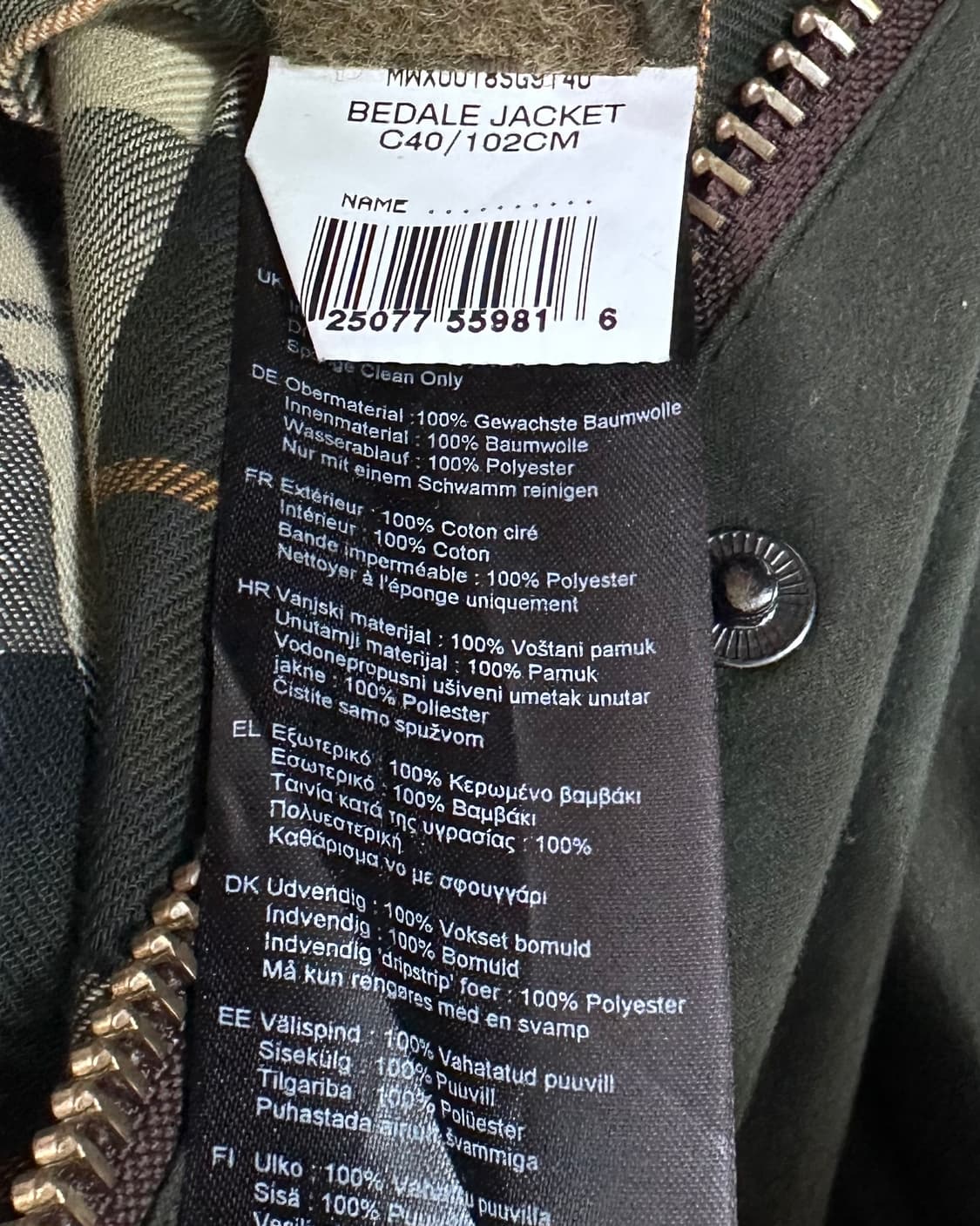 바버 비데일 왁스 자켓 (va.105) 상품이미지9