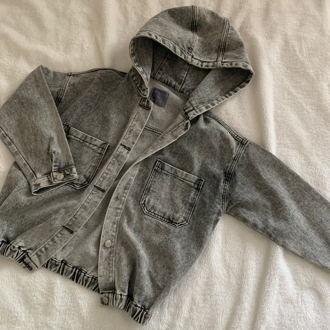 D'YOU 주니어 빈티지 워싱 흑청 데님 후드 재킷 상품이미지1